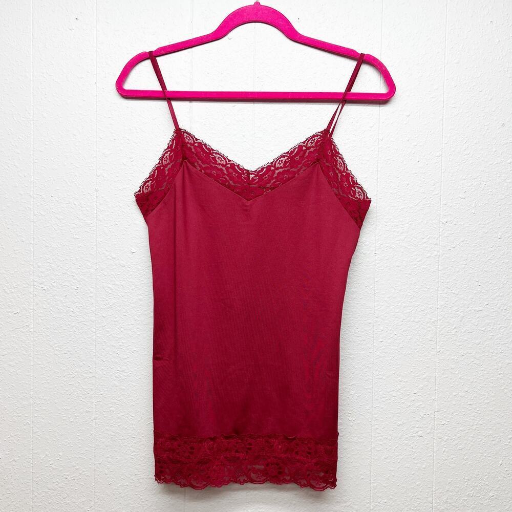 White House Black Market Lace Trim Tank Top Womens Medium Y2K Fairy Grunge Chic